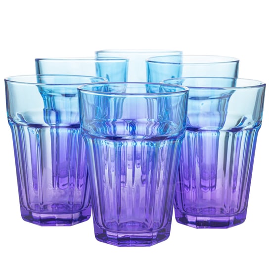 Szklanki do wody i napojów Gigi ombre fioletowo - niebieskie 425 ml Trend For Home