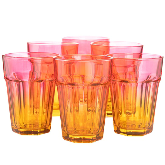Szklanki do wody i napojów Gigi ombre pomarańczowo - różowe 425 ml Trend For Home