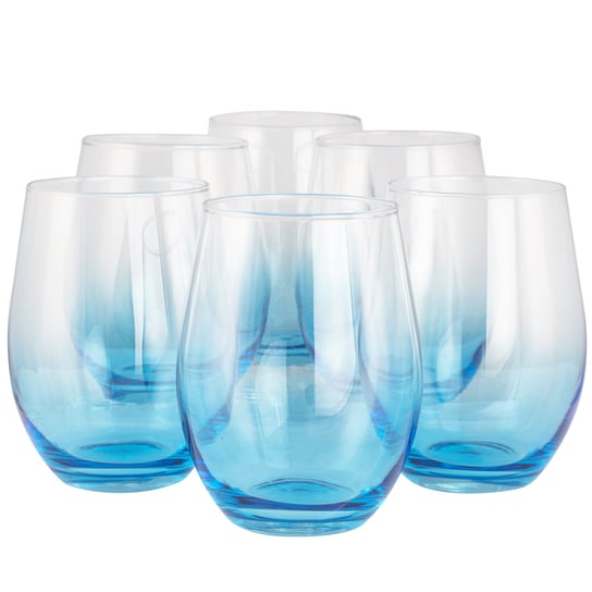 Szklanki do wody i napojów Phoebe ombre niebieskie 624 ml Trend For Home