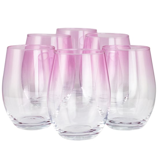 Szklanki do wody i napojów Phoebe ombre różowe 624 ml Trend For Home
