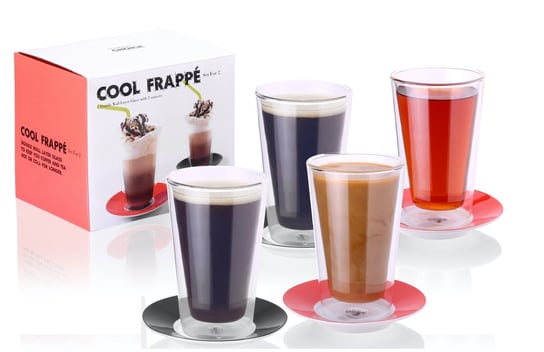 Szklanki termiczne Silly Design 4x ze spodkami do Latte Multiple Choice by TopChoice