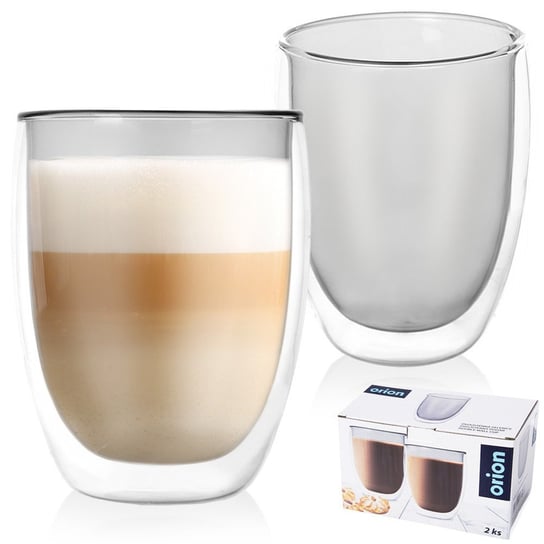 Szklanki termiczne z podwójną ścianką do kawy latte DOUBLE 370 ml 2 szt. Orion