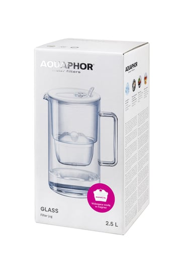 Szklany Dzbanek filtrujący Glass 2,5l z wkładem Maxfor+ Mg - czarny AQUAPHOR