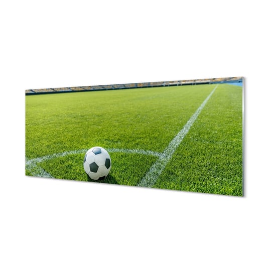 Szklany fotoobraz TULUP Stadion piłka trawa, 125x50 cm Tulup