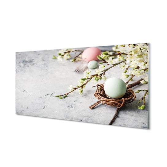 Szklany lacobel z grafiką Kwiaty jajka 120x60 cm Tulup