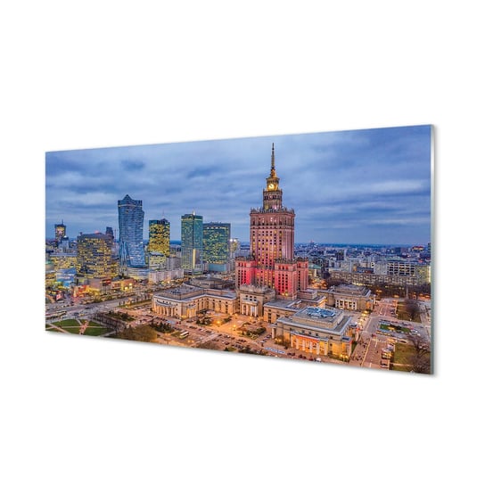 Szklany obraz TULUP grafika Warszawa Panorama, 100x50 cm cm Tulup