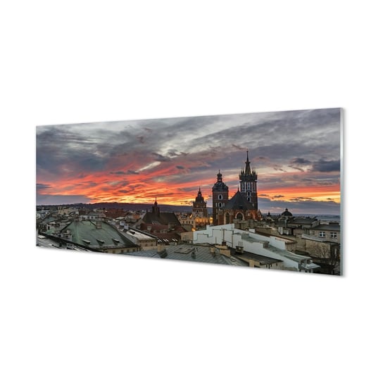 Szklany obraz TULUP Kraków Zachód słońca panorama, 125x50 cm Tulup