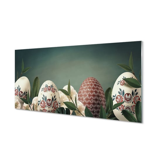 Szklany panel do kuchni Liście jajka kwiaty 120x60 Tulup