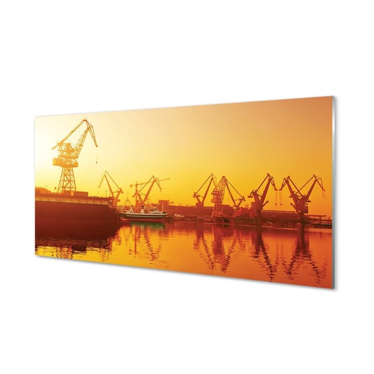 Szklany panel Gdańsk Stocznia wschód słońca 120x60 Tulup