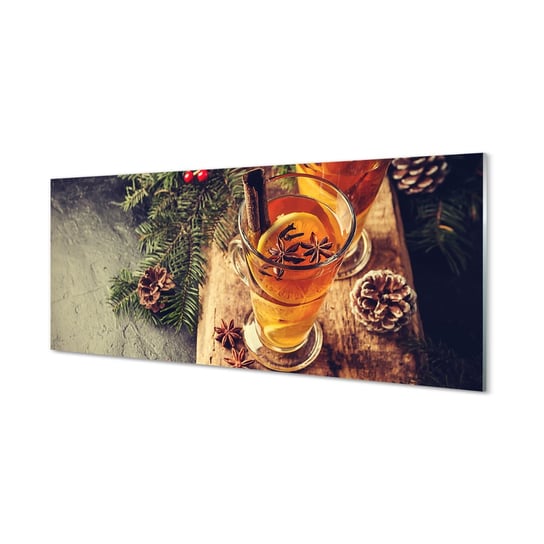 Szklany panel Herbata zimowa goździki 125x50 cm Tulup