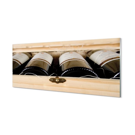 Szklany panel + klej Butelki wina w pudełku 125x50 cm Tulup