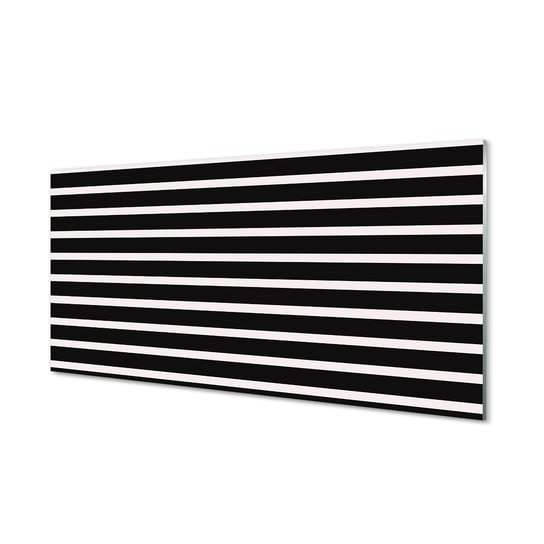 Szklany panel + klej Czarne regularne paski 120x60 Tulup