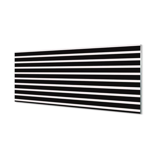 Szklany panel + klej Czarne regularne paski 125x50 cm Tulup
