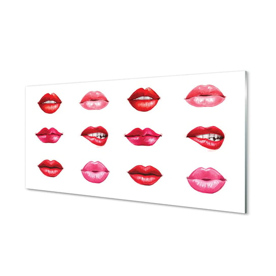 Szklany panel + klej Czerwone i różowe usta 120x60 Tulup