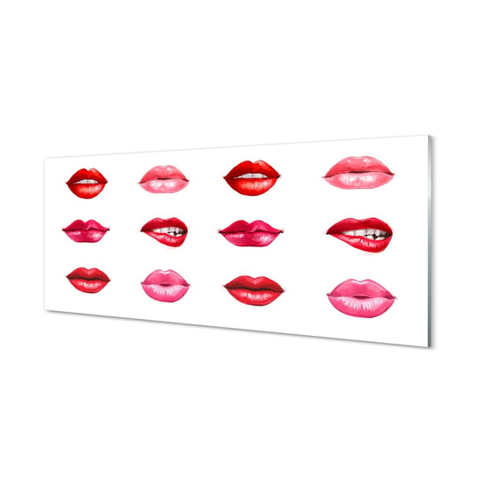 Szklany panel + klej Czerwone i różowe usta 125x50 cm Tulup