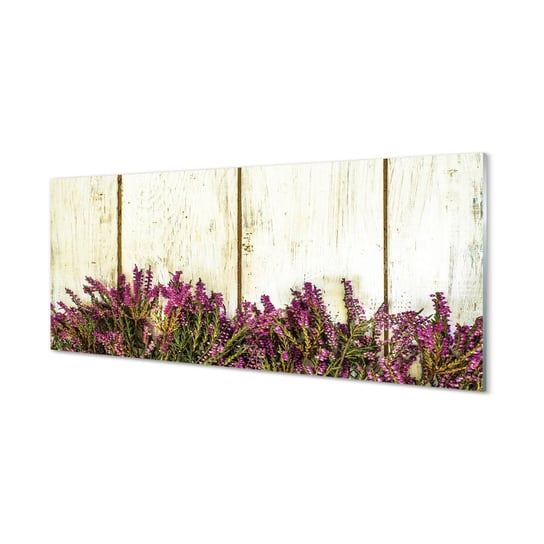 Szklany panel + klej Fioletowe kwiaty deski 125x50 cm Tulup