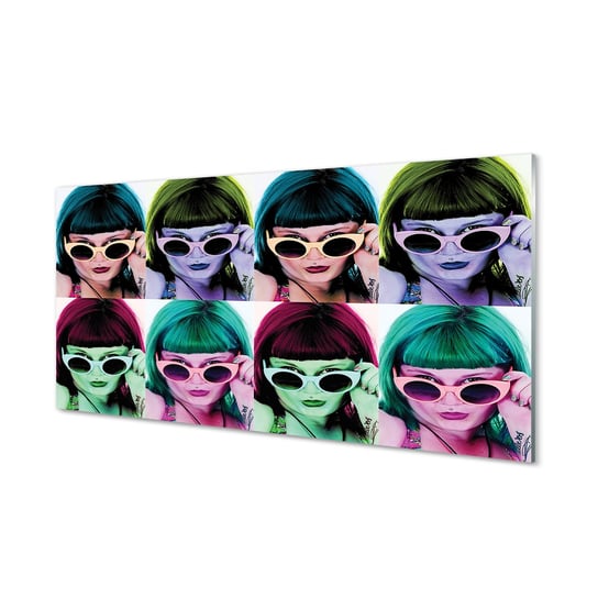 Szklany panel + klej Kobieta kolorowe włosy 120x60 Tulup