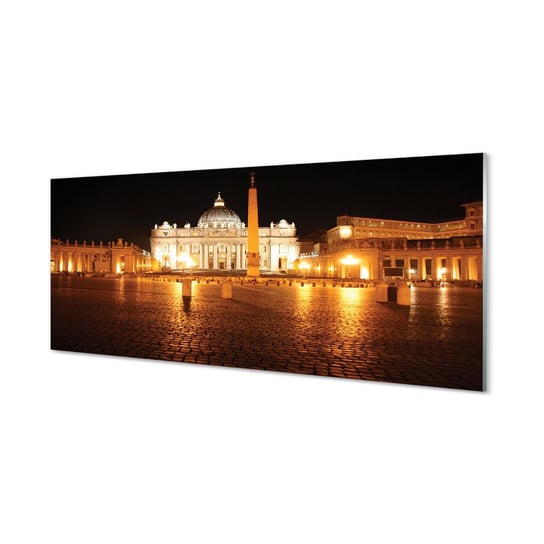 Szklany panel + klej Rzym Bazylika plac noc 125x50 cm Tulup