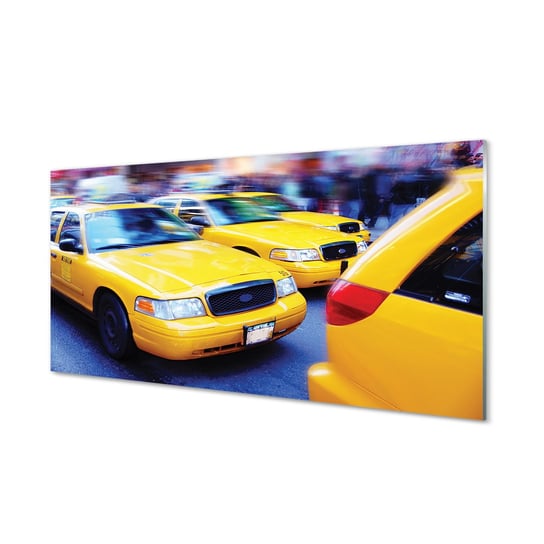 Szklany panel kuchenny Żółta taxi miasto 120x60 cm Tulup