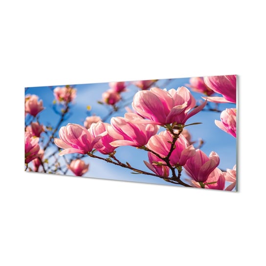 Szklany panel ochronny + klej Kwiaty drzewa 125x50 cm Tulup