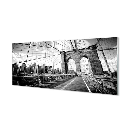 Szklany panel ochronny + klej Most wieżowce 125x50 cm Tulup