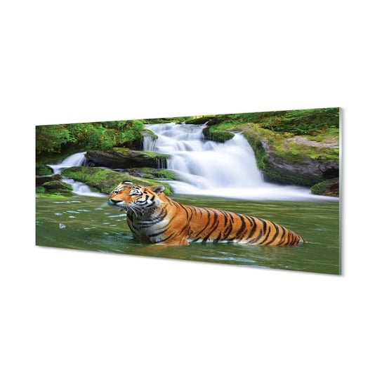 Szklany panel ochronny Tygrys wodospad 125x50 cm Tulup