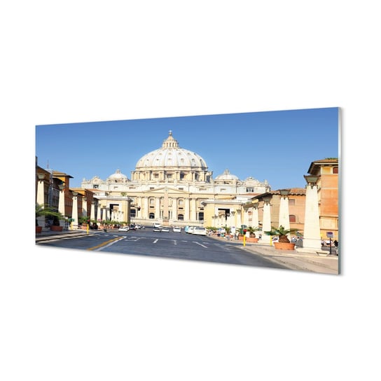 Szklany panel Rzym Katedra ulice budynki 125x50 cm Tulup