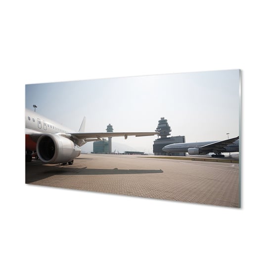 Szklany panel Samolot budynki lotnisko 120x60 cm Tulup