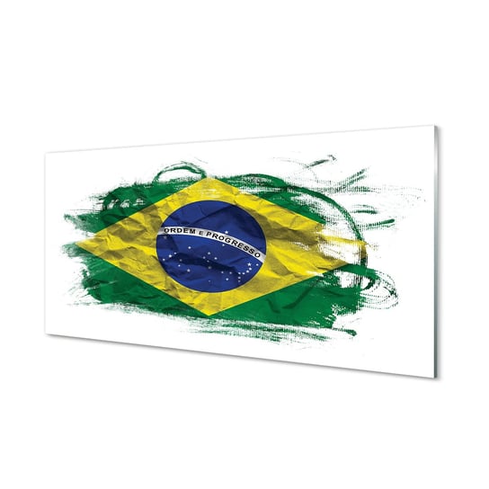 Szklany panel ścienny + klej Flaga Brazylii 120x60 Tulup