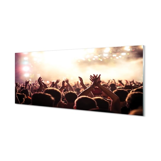 Szklany panel ścienny + klej Ludzie koncert 125x50 cm Tulup