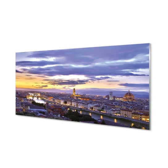 Szklany panel Włochy Rzeka zachód słońca 120x60 cm Tulup