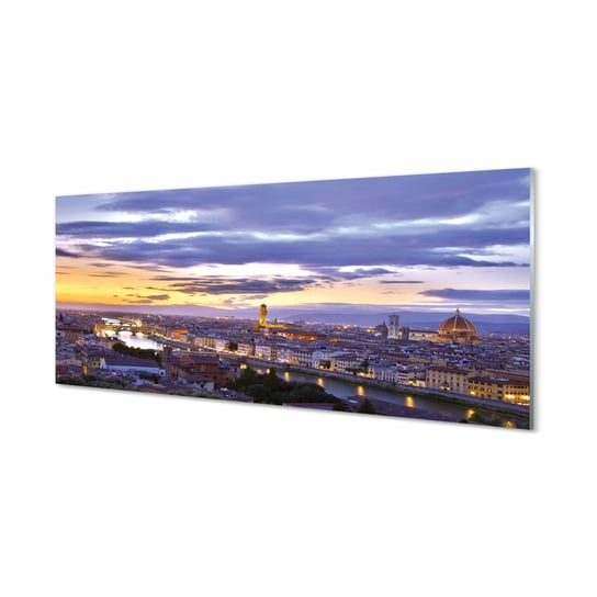 Szklany panel Włochy Rzeka zachód słońca 125x50 cm Tulup