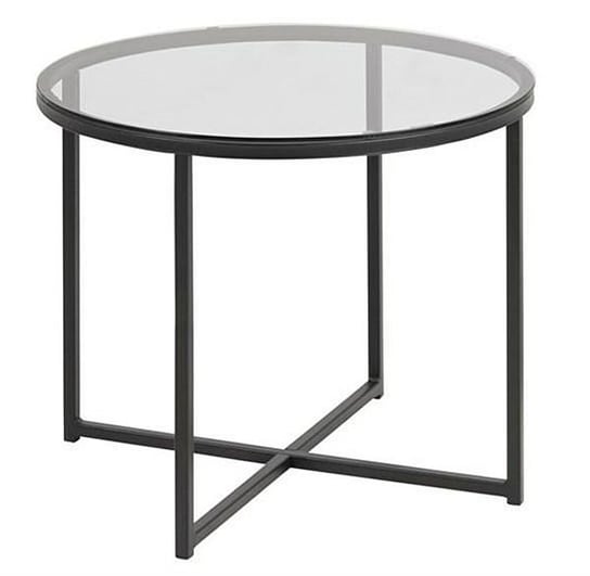 Szklany stolik kawowy ELIOR Nivivi 4X, czarny, 45x55x55 cm Elior