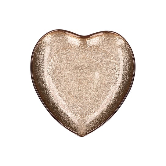 Szklany talerz w kształcie serca Neimieipensieri - Złoty, 14 cm Rituali Domestici