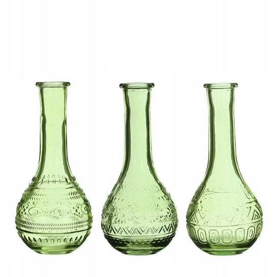 Szklany wazon świecznik 15,8 cm butelka zielona Inna marka