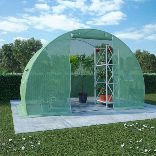 Szklarnia ogrodowa ze stalową konstrukcją VIDAXL, zielona, 150x200x300 cm vidaXL
