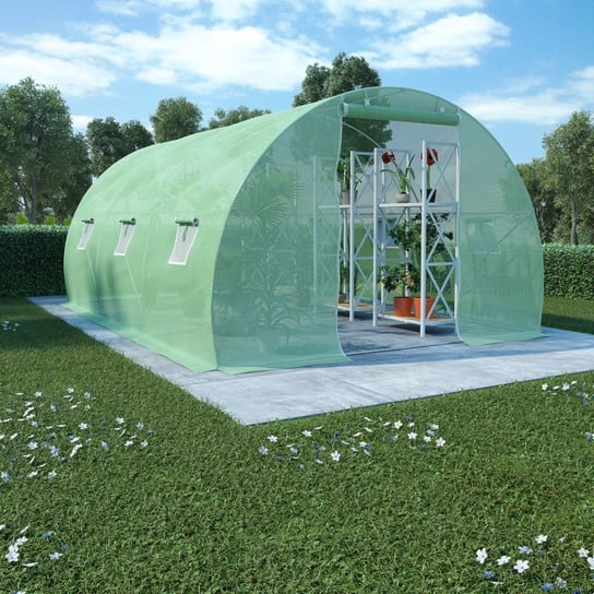Szklarnia ogrodowa ze stalową konstrukcją VIDAXL, zielona, 200x300x450 cm vidaXL