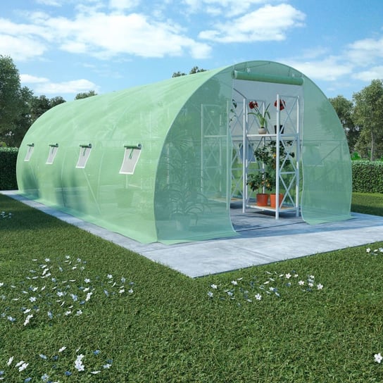 Szklarnia ogrodowa ze stalową konstrukcją vidaXL, zielona, 200x300x600 cm vidaXL