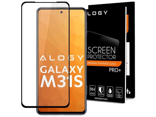 Szkło Alogy Full Glue case friendly do Samsung Galaxy M31s Czarne 4kom.pl