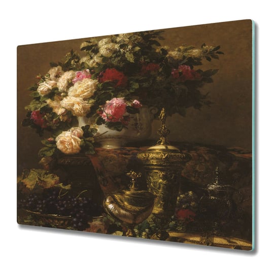 Szkło deska Obraz olejny Wazon kwiatów 60x52cm Inna marka