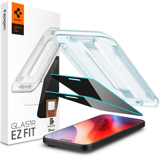 Szkło do etui + Aplikator Spigen Glas.tr Privacy EZ Fit 2-Pack do iPhone 16 Pro Max Apple