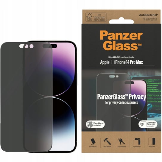 Szkło Do Iphone 14 Pro Max, Panzerglass Uw Privacy PanzerGlass