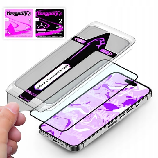 SZKŁO DO IPHONE 15 PRO MAGIC GLASS EZ-FIT NA CAŁY EKRAN 9H Hello Case