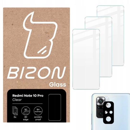 Szkło do Redmi Note 10 Pro, 3 szt. + aparat, Bizon Bizon