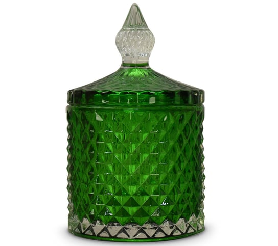 Szkło do świec - kryształowy pojemnik 300 ml od Candle by Visha - zielony Pozostali producenci