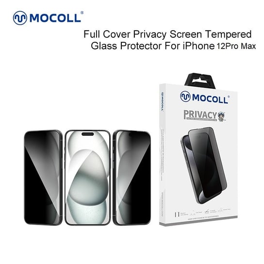 Szkło hartowane 2,5D Full Privacy z ramką Mocoll do Apple iPhone 12 Pro Max Mocoll