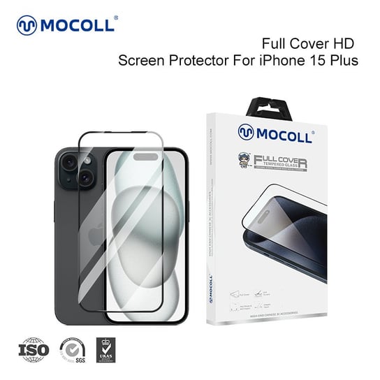 Szkło hartowane 2,5D transparentne z ramką Mocoll do Apple iPhone 15Plus Mocoll