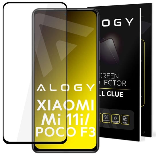 Szkło hartowane Alogy Full Glue do etui case friendly do Xiaomi Poco F3 / Mi 11i Czarne 4kom.pl