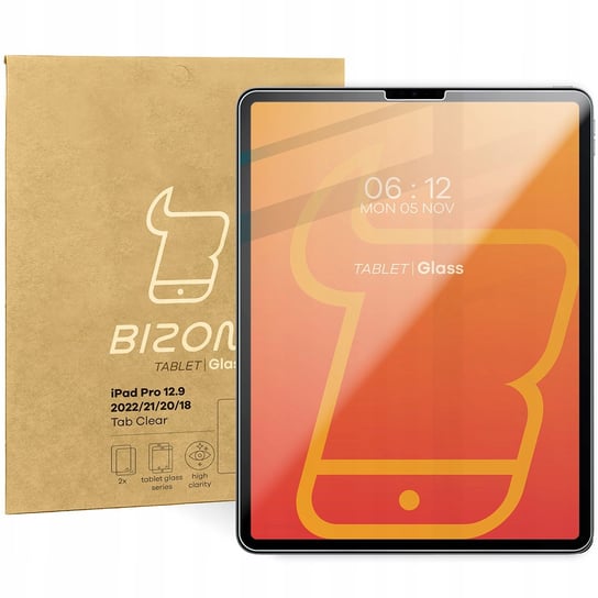 Szkło Hartowane Bizon Glass Tab Clear Do Ipad Pro 12.9 2022/2021/2020/2018 Bizon