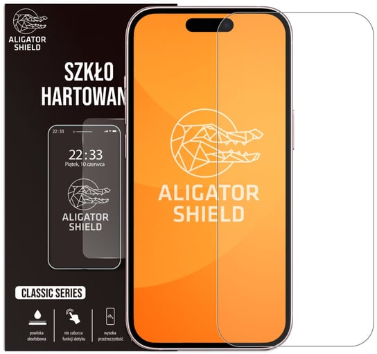 SZKŁO HARTOWANE DO IPHONE 15 SZYBKA OCHRONNA NA EKRAN 9H AligatorShield